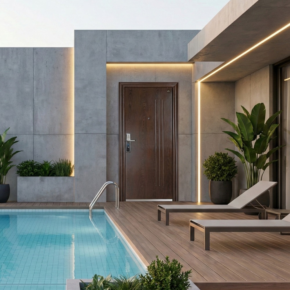 Kolam Renang Rooftop dengan Pintu Baja Fortress Kolam Renang Rooftop dengan Pintu Baja Fortress