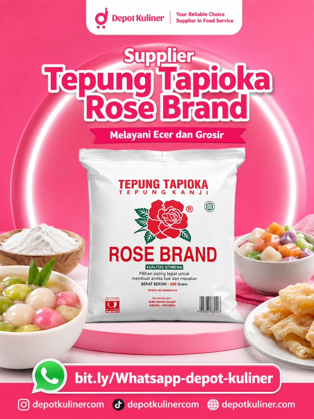 Supplier Tepung Tapioka Rose Brand Supplier Tepung Tapioka Rose Brand