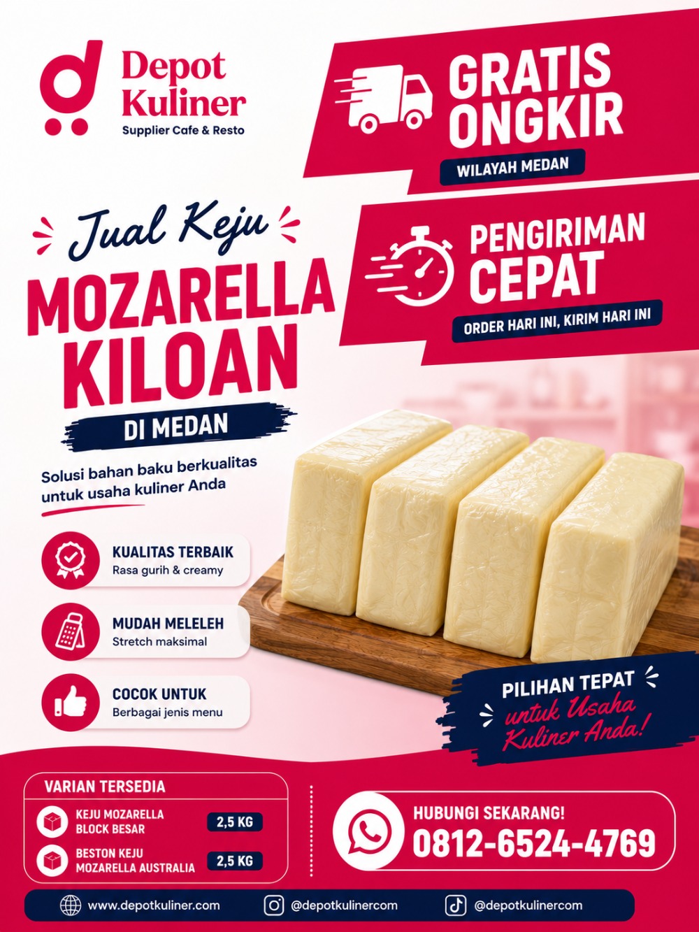 Jual Keju Mozarella Kiloan Medan HARGA SPESIAL, WA: 0812-6524-4769 Jual Keju Mozarella Kiloan Medan HARGA SPESIAL, WA: 0812-6524-4769