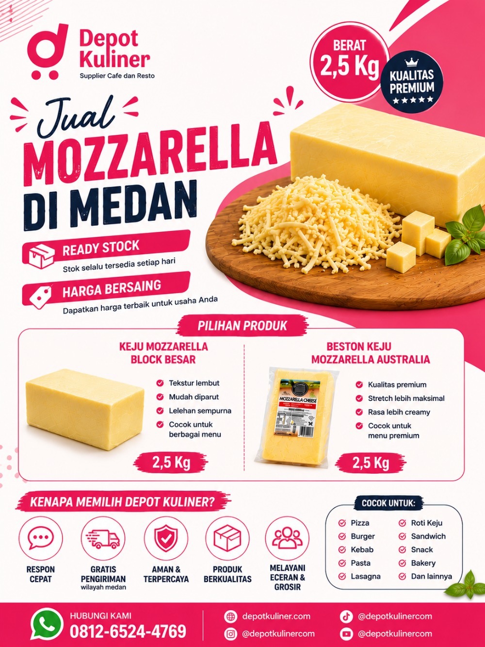 Jual Mozzarella Di Medan HARGA BERSAING, WA: 0812-6524-4769 Jual Mozzarella Di Medan HARGA BERSAING, WA: 0812-6524-4769