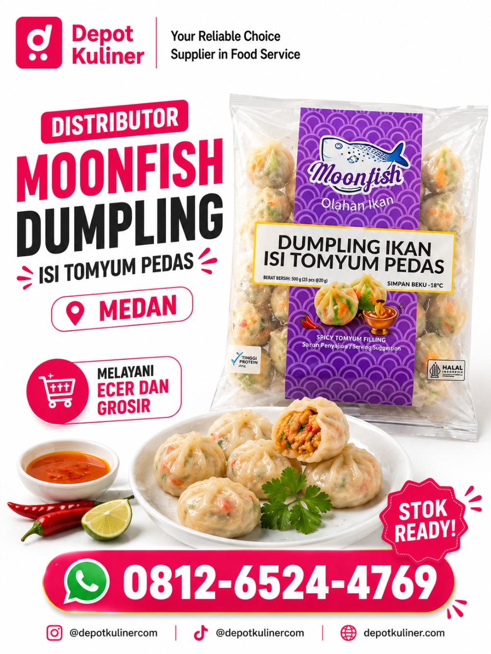 Distributor Moonfish Dumpling Isi Tomyum Pedas Medan Distributor Moonfish Dumpling Isi Tomyum Pedas Medan