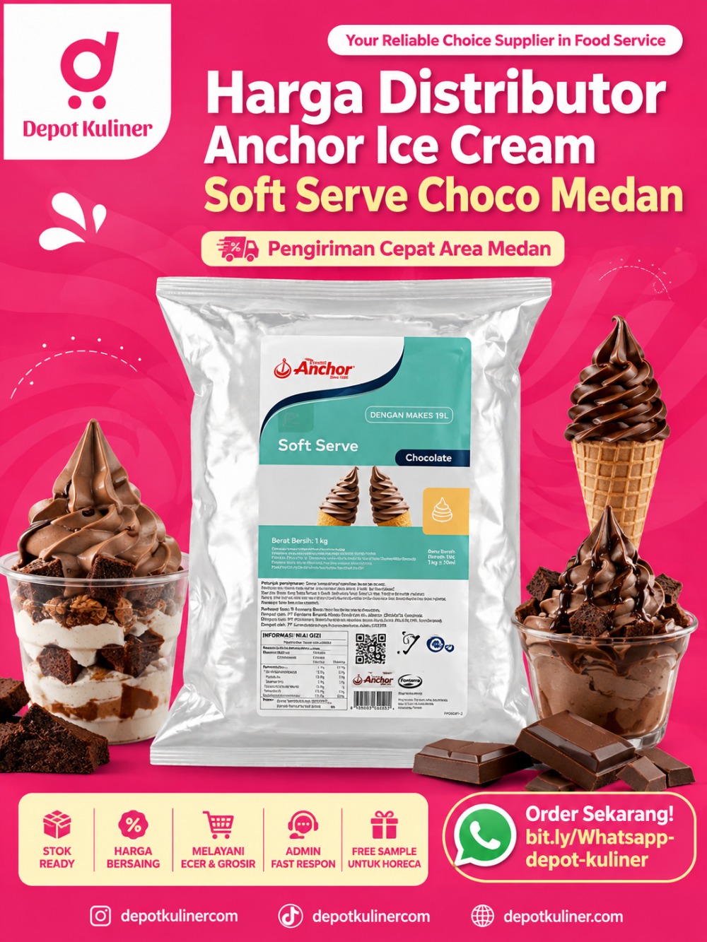 Harga Distributor Anchor Ice Cream Soft Serve Choco Medan Harga Distributor Anchor Ice Cream Soft Serve Choco Medan