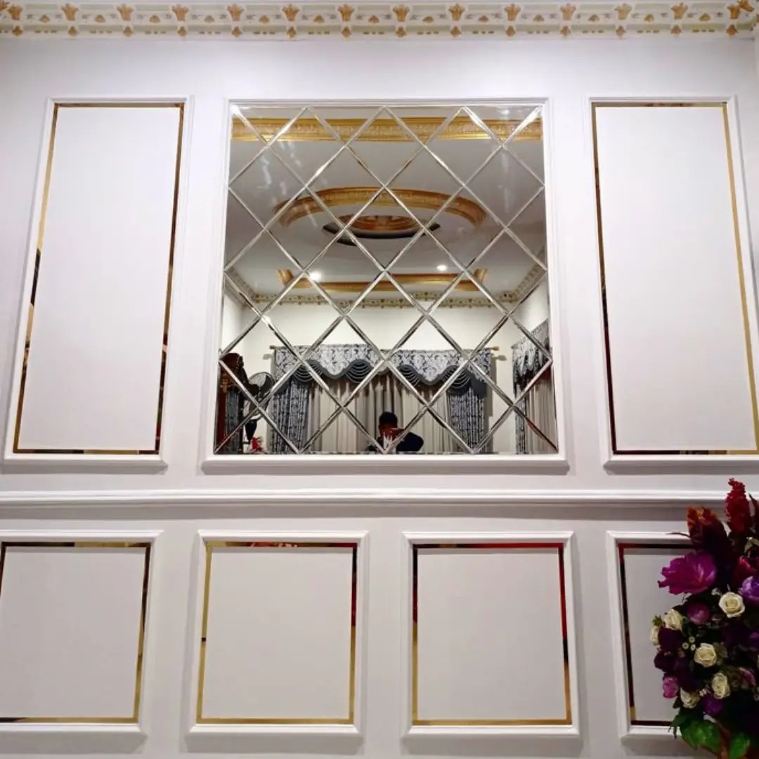 Model Wall Moulding Kaca Bevel Aksen Emas Model Wall Moulding Kaca Bevel Aksen Emas