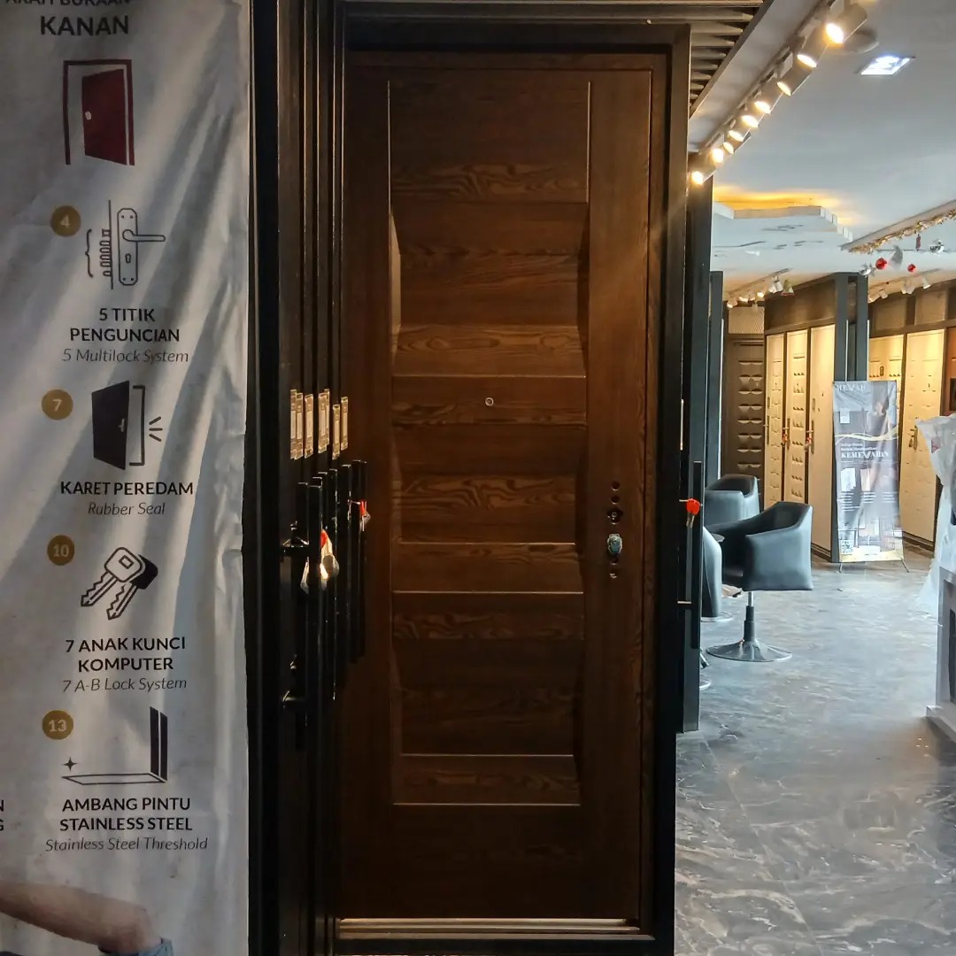 pintu baja merk fortress motif kayu asli pintu baja merk fortress motif kayu asli