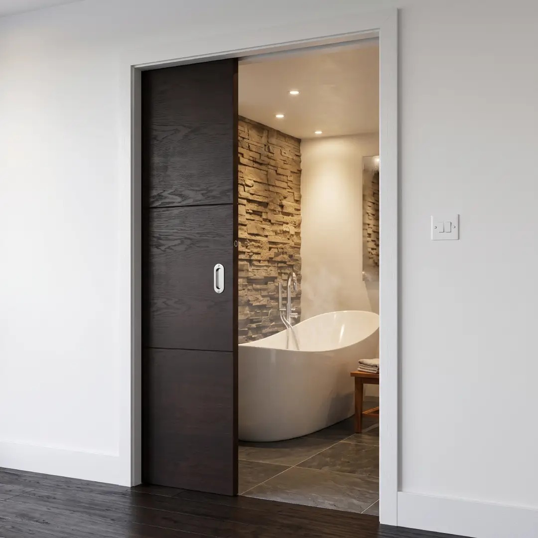 Pintu Kamar Mandi Sliding Warna Hitam Elegan Pintu Kamar Mandi Sliding Warna Hitam Elegan
