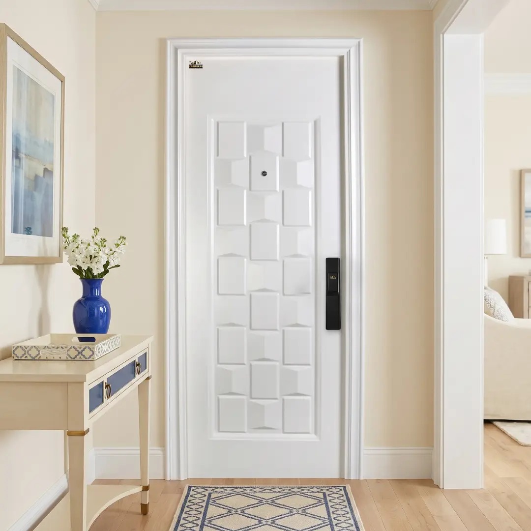 Interior Rumah Perpaduan Warna Cream dan Biru dengan Pintu Baja Fortress Putih Interior Rumah Perpaduan Warna Cream dan Biru dengan Pintu Baja Fortress Putih