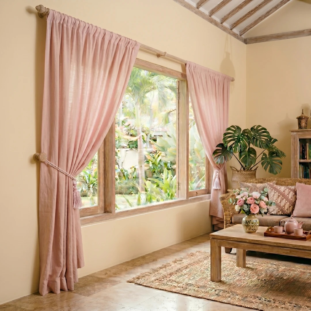 cat warna cream dengan gorden warna pink pastel cat warna cream dengan gorden warna pink pastel