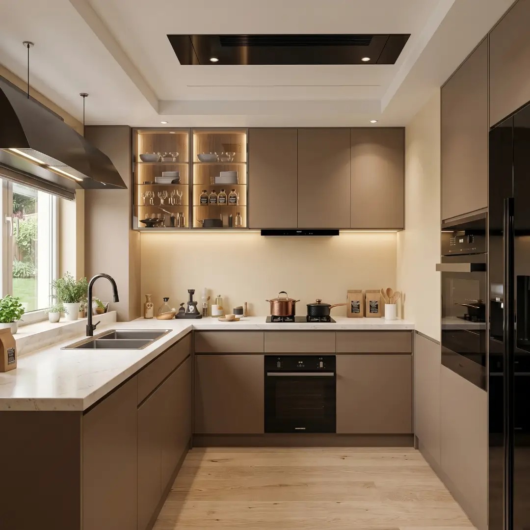 Dapur Modern Warna Cream Coklat Dapur Modern Warna Cream Coklat
