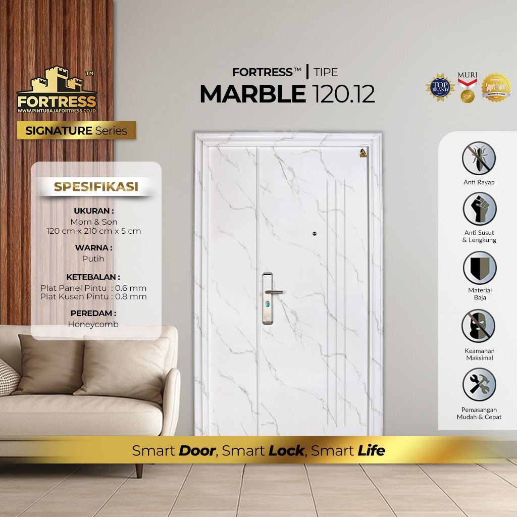 Pintu Baja Fortress Tipe MARBLE 120.12 WHITE Pintu Baja Fortress Tipe MARBLE 120.12 WHITE