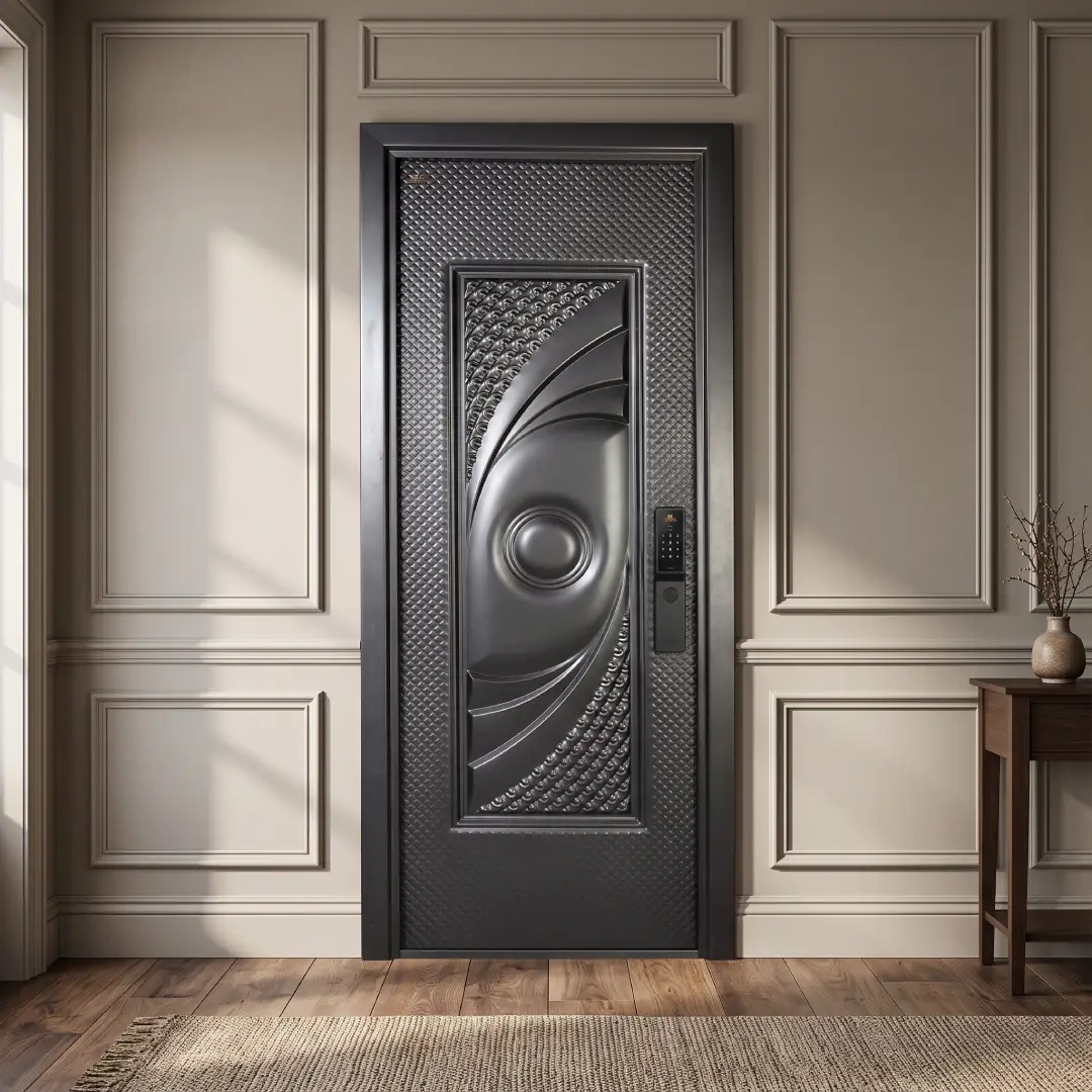 ruang tamu dengan wall moulding dan pintu baja fortress ruang tamu dengan wall moulding dan pintu baja fortress