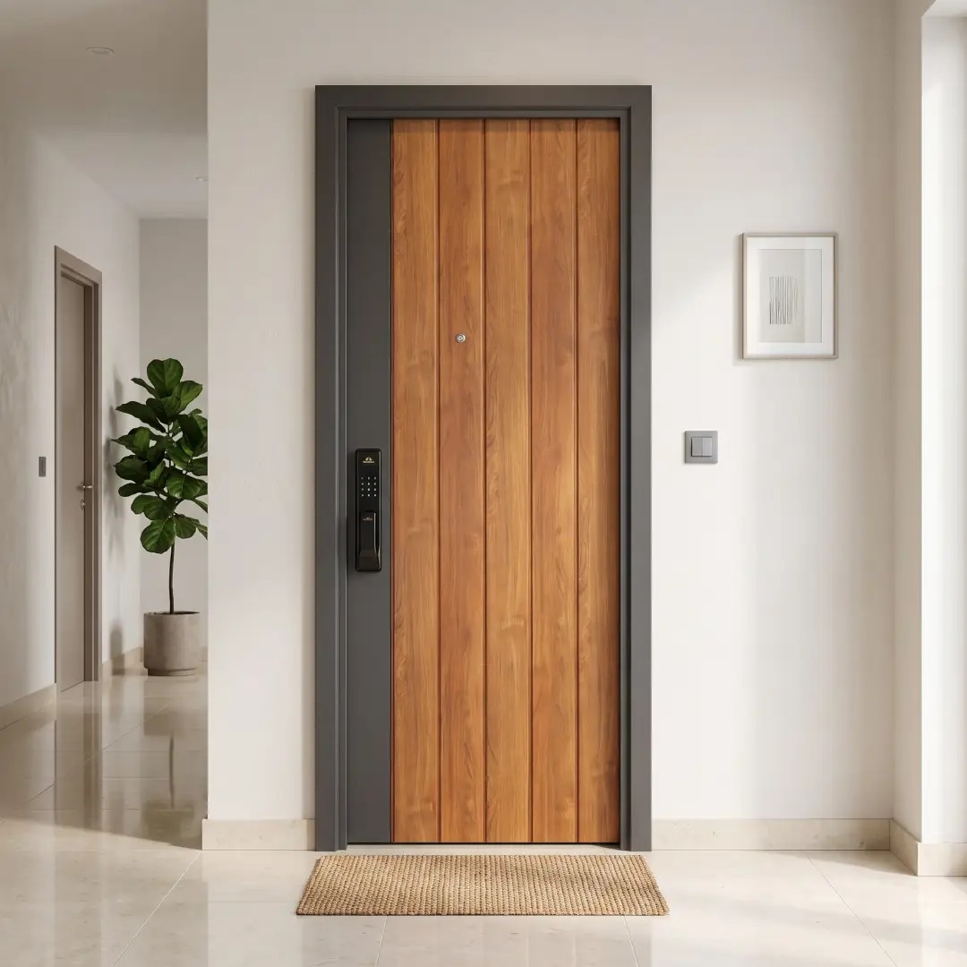 pintu fortress bahan baja dengan granit warna cream polos pintu fortress bahan baja dengan granit warna cream polos