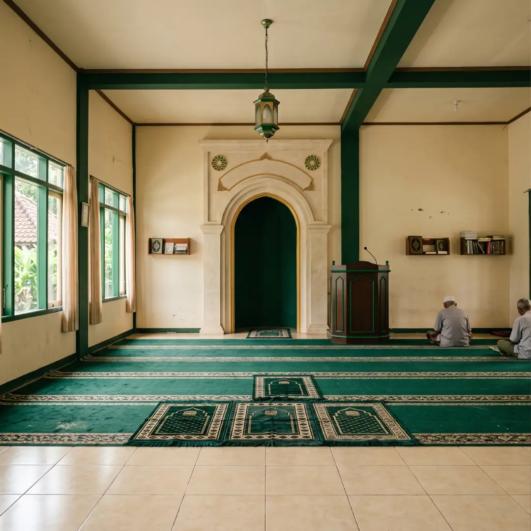 cat masjid warna cream dan hijau tua cat masjid warna cream dan hijau tua