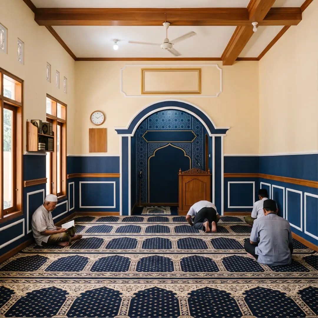 cat masjid warna cream dan biru tua cat masjid warna cream dan biru tua
