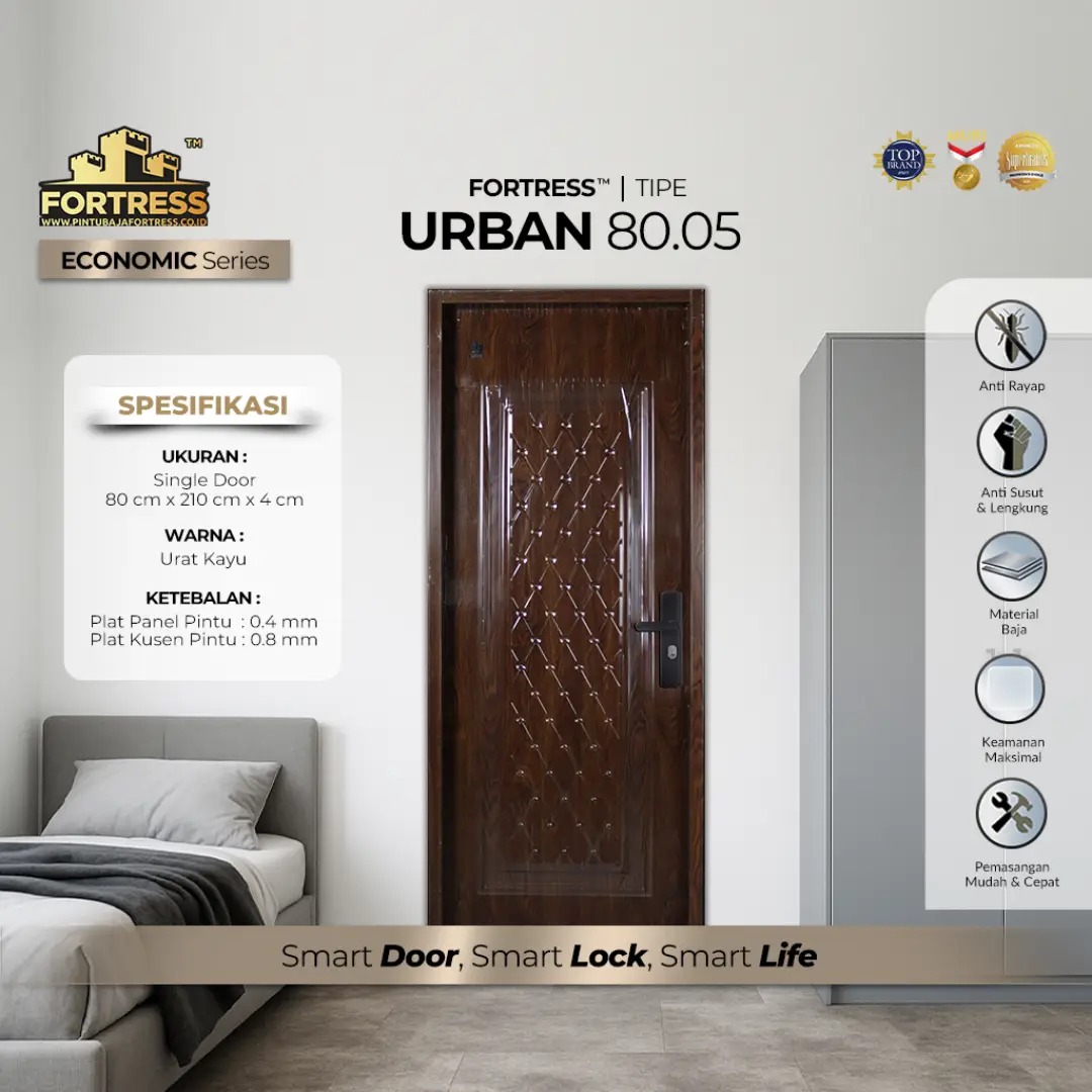 pintu baja fortress tipe urban 80.05 urat kayu pintu baja fortress tipe urban 80.05 urat kayu