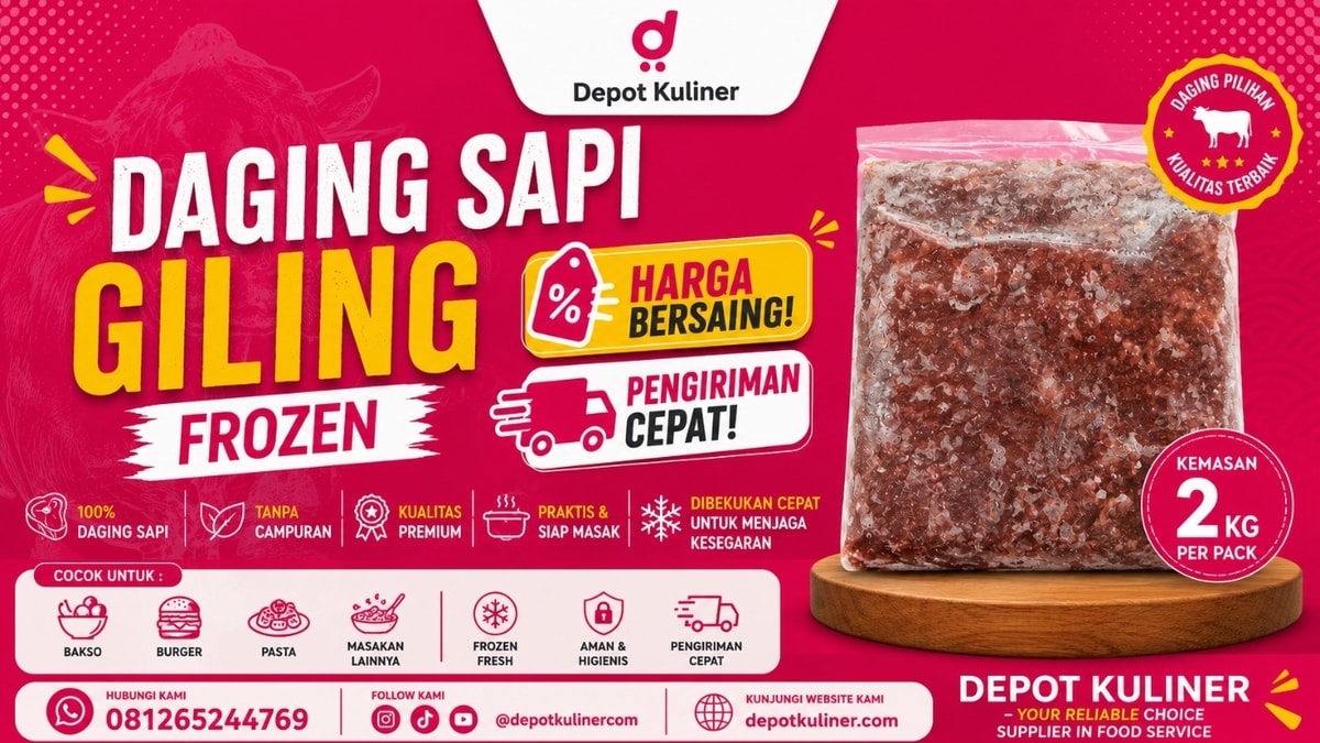 Jual Daging Giling Sapi di Medan Frozen Halal untuk Cafe & Resto | Depot Kuliner Jual Daging Giling Sapi di Medan Frozen Halal untuk Cafe & Resto | Depot Kuliner