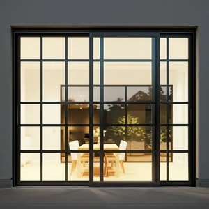 Pintu Kaca Geser Minimalis Bersekat Hitam Pintu Kaca Geser Minimalis Bersekat Hitam