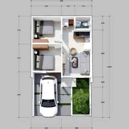 Denah Rumah Type 36/60 Denah Rumah Type 36/60