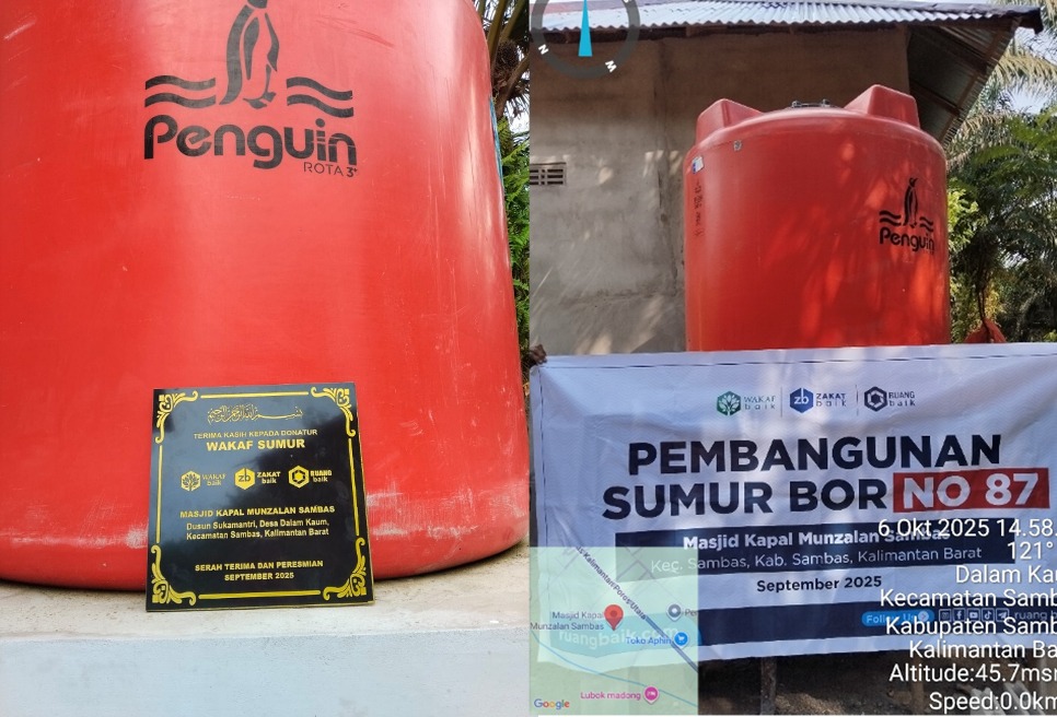Ruang Baik Hadirkan Akses Air Bersih untuk Warga Sambas dengan Membangun Pipanisasi PDAM di Masjid Kapal Munzalan
