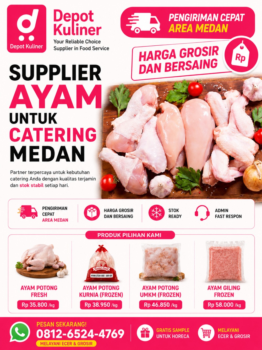 Supplier Ayam untuk Catering Medan