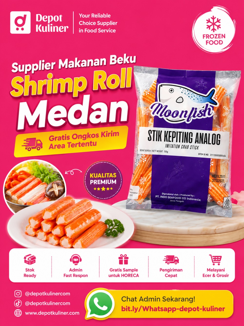 Supplier Makanan Beku Shrimp Roll Medan