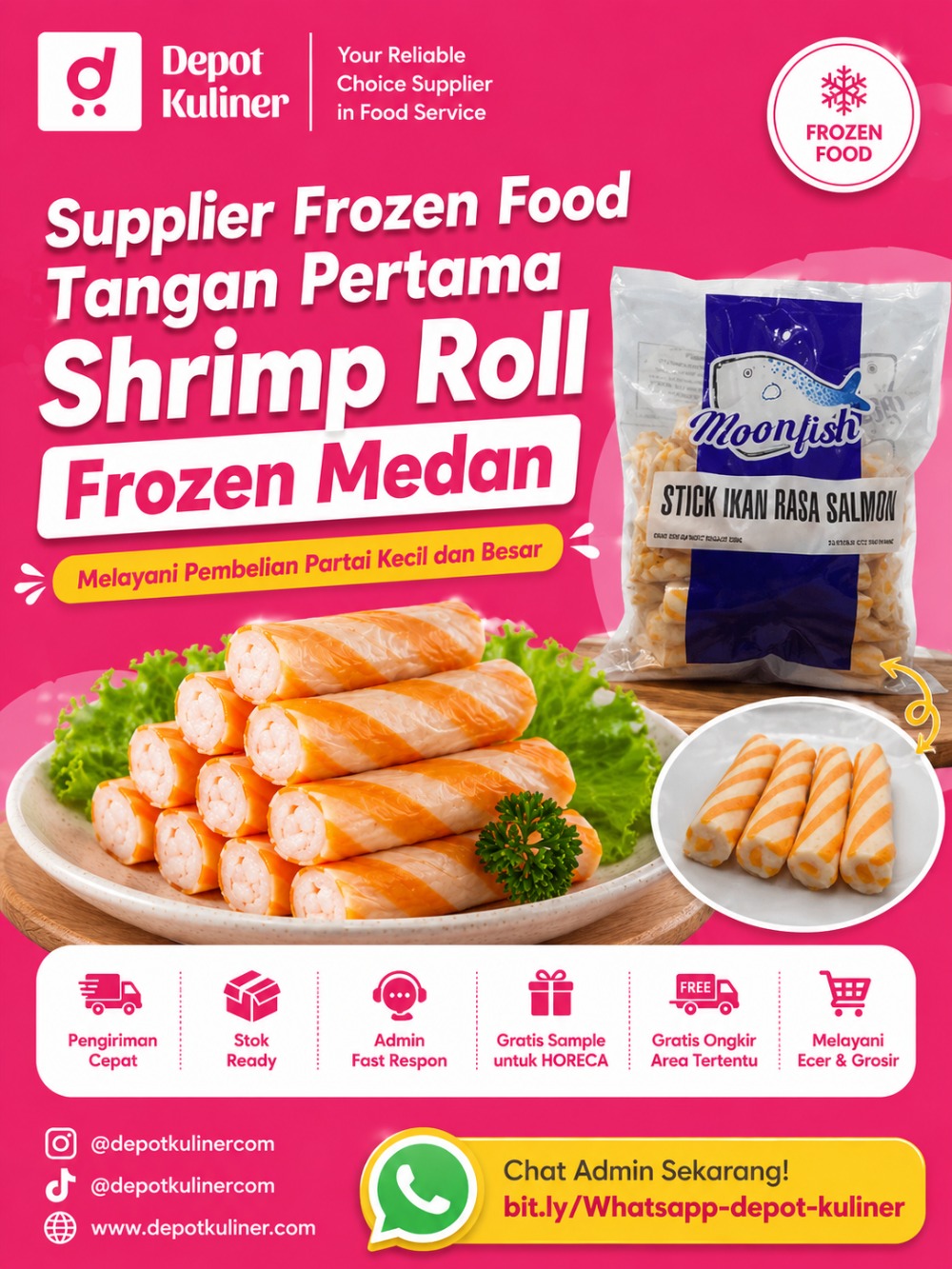 Supplier Frozen Food Tangan Pertama Shrimp Roll Frozen Medan