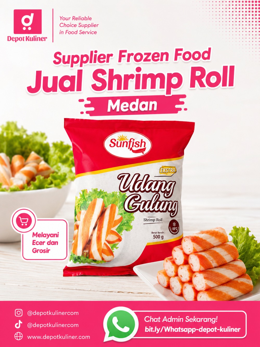 Supplier Frozen Food Jual Shrimp Roll Medan
