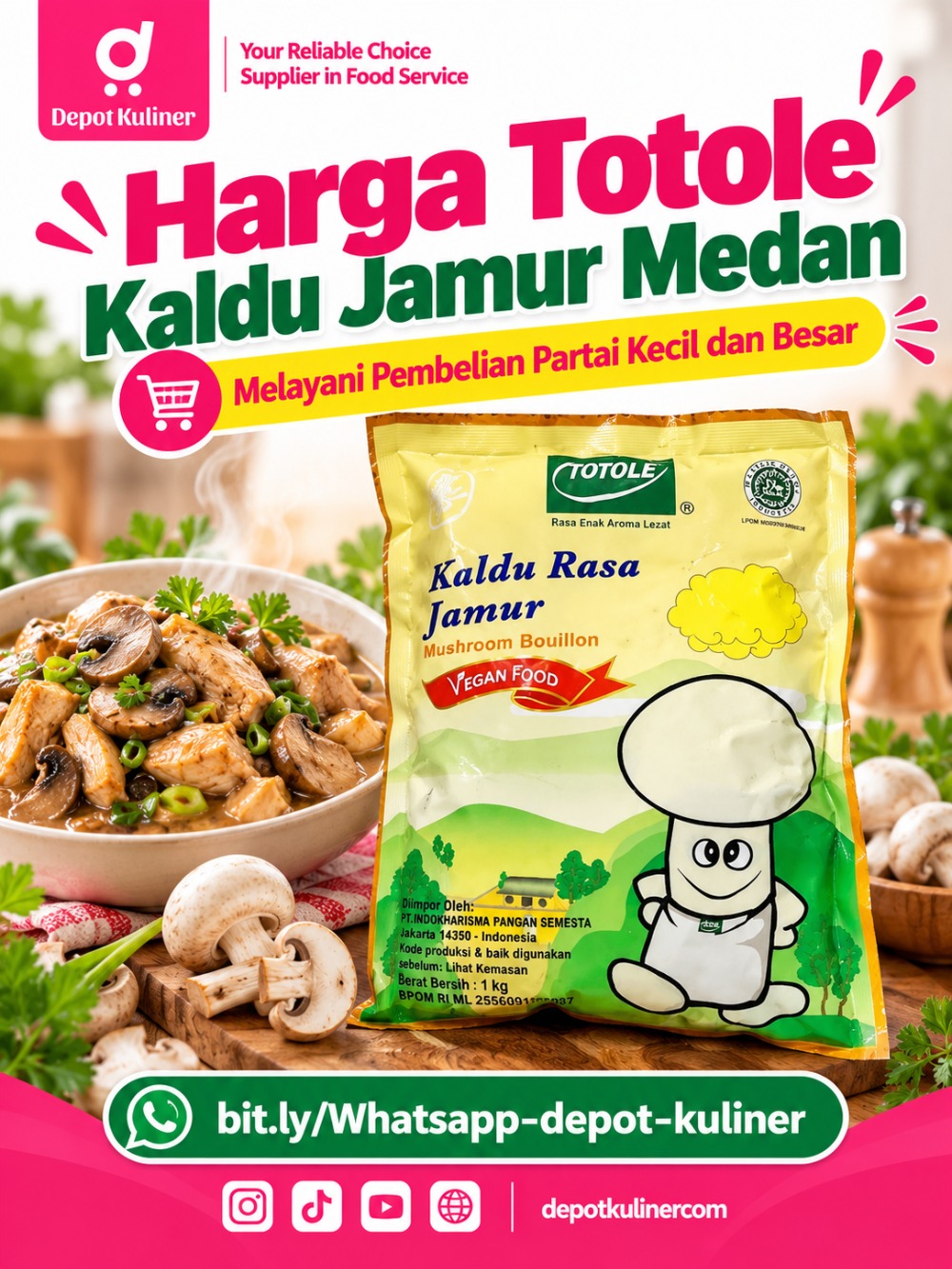 Harga Totole Kaldu Jamur Medan