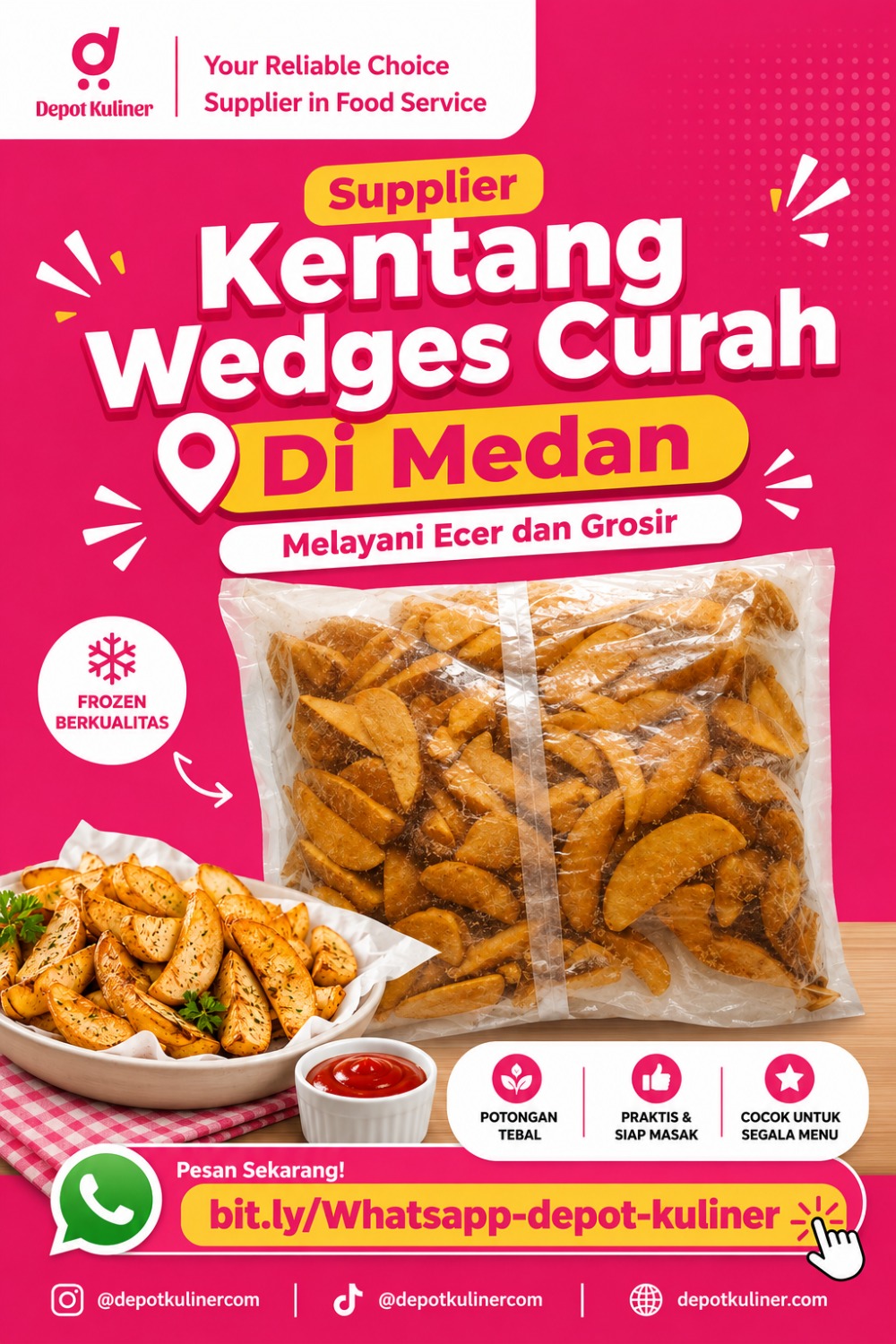 Supplier Kentang Wedges Curah Di Medan