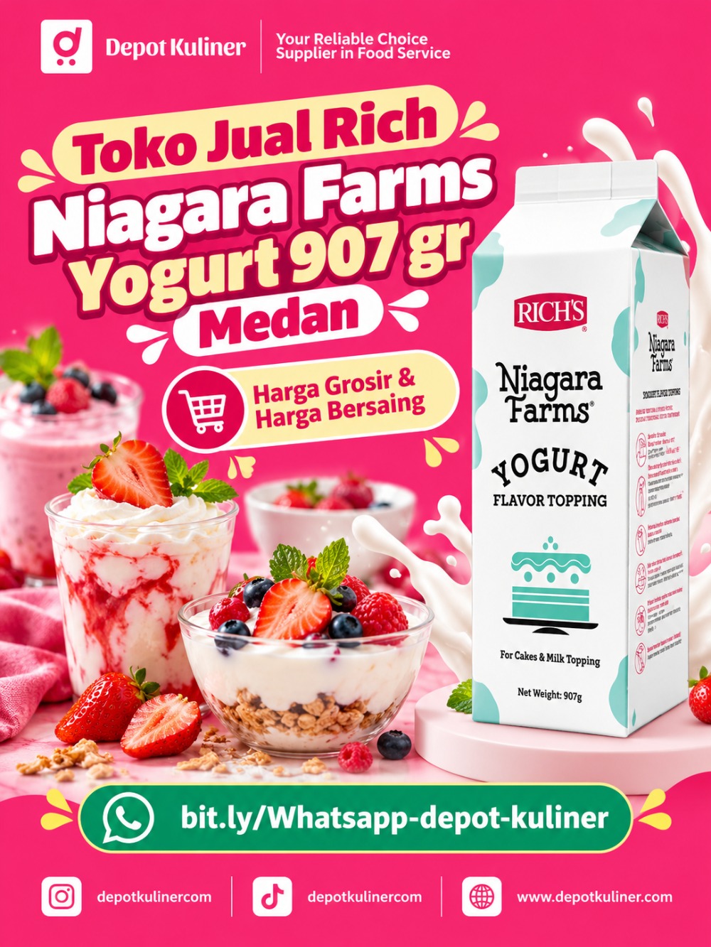 Toko Jual Rich Niagara Farms Yogurt 907 gr Medan