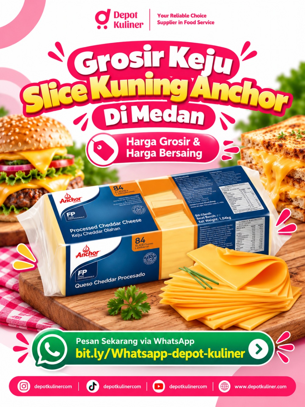 Grosir Keju Slice Kuning Anchor Di Medan