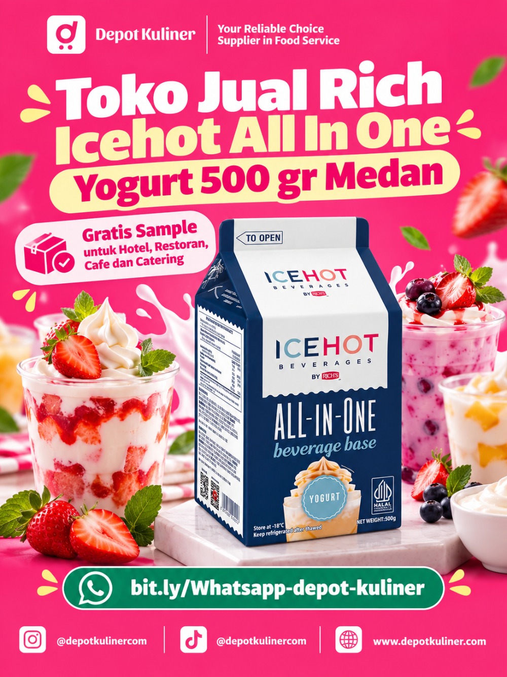 Toko Jual Rich Icehot All In One Yogurt 500 gr Medan