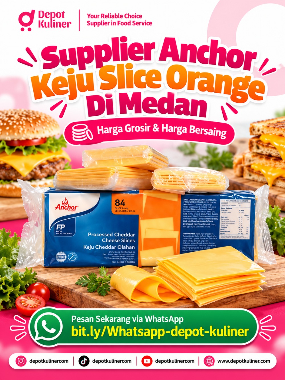 Supplier Anchor Keju Slice Orange Di Medan