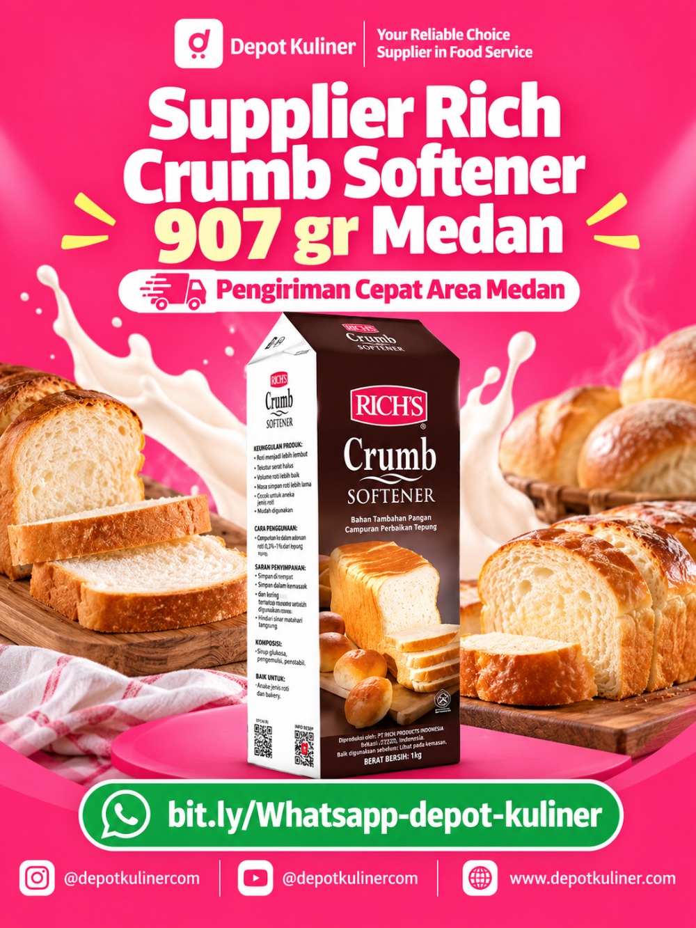 Supplier Rich Crumb Softener 907 gr Medan