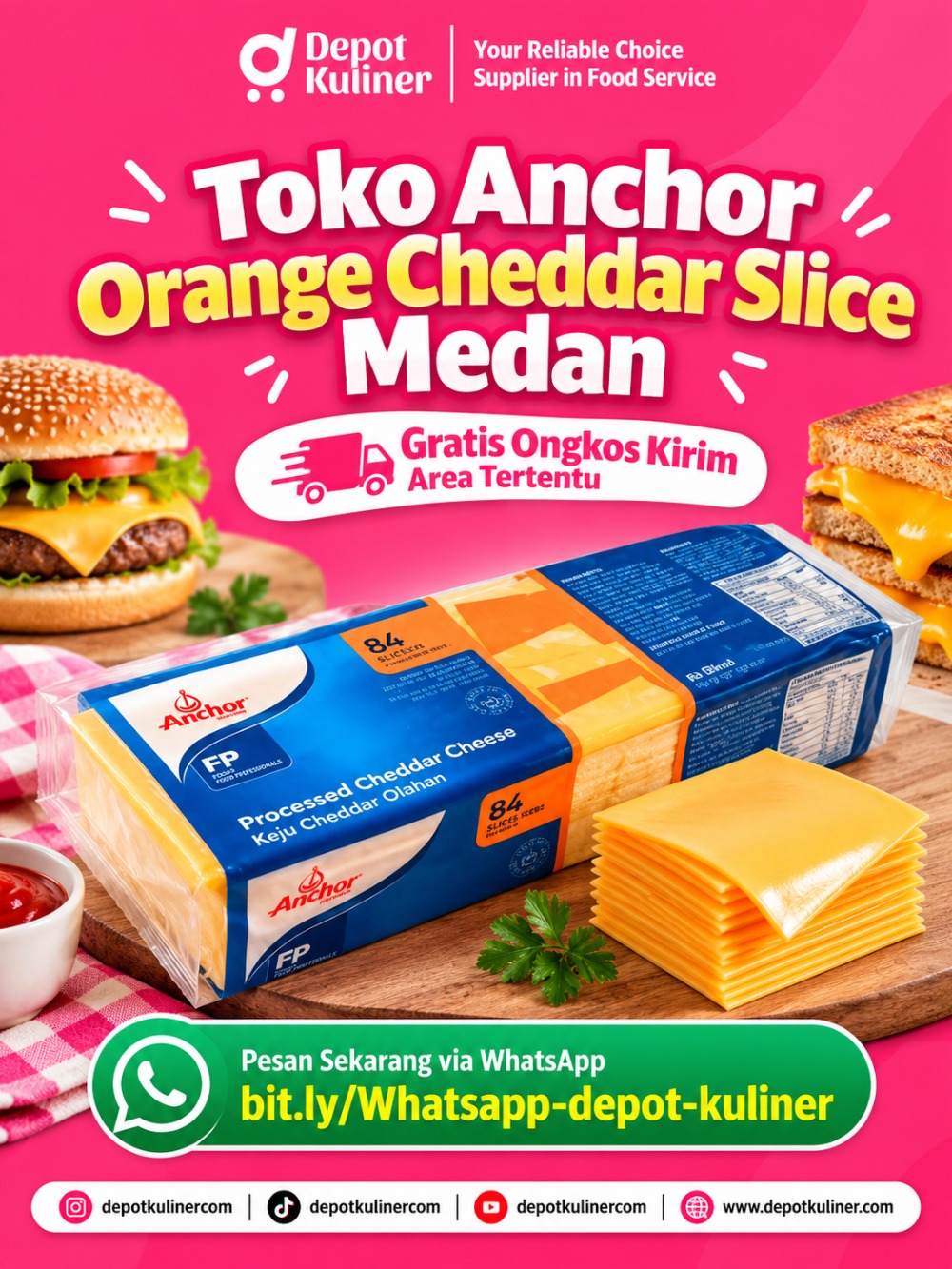 Toko Anchor Orange Cheddar Slice Medan