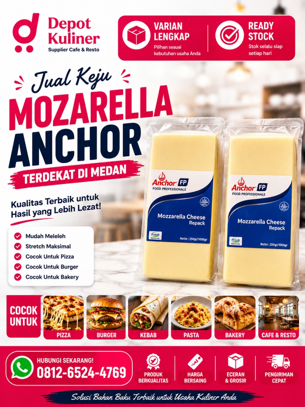 Jual Keju Mozarella Anchor Terdekat Di Medan WA: 0812-6524-4769