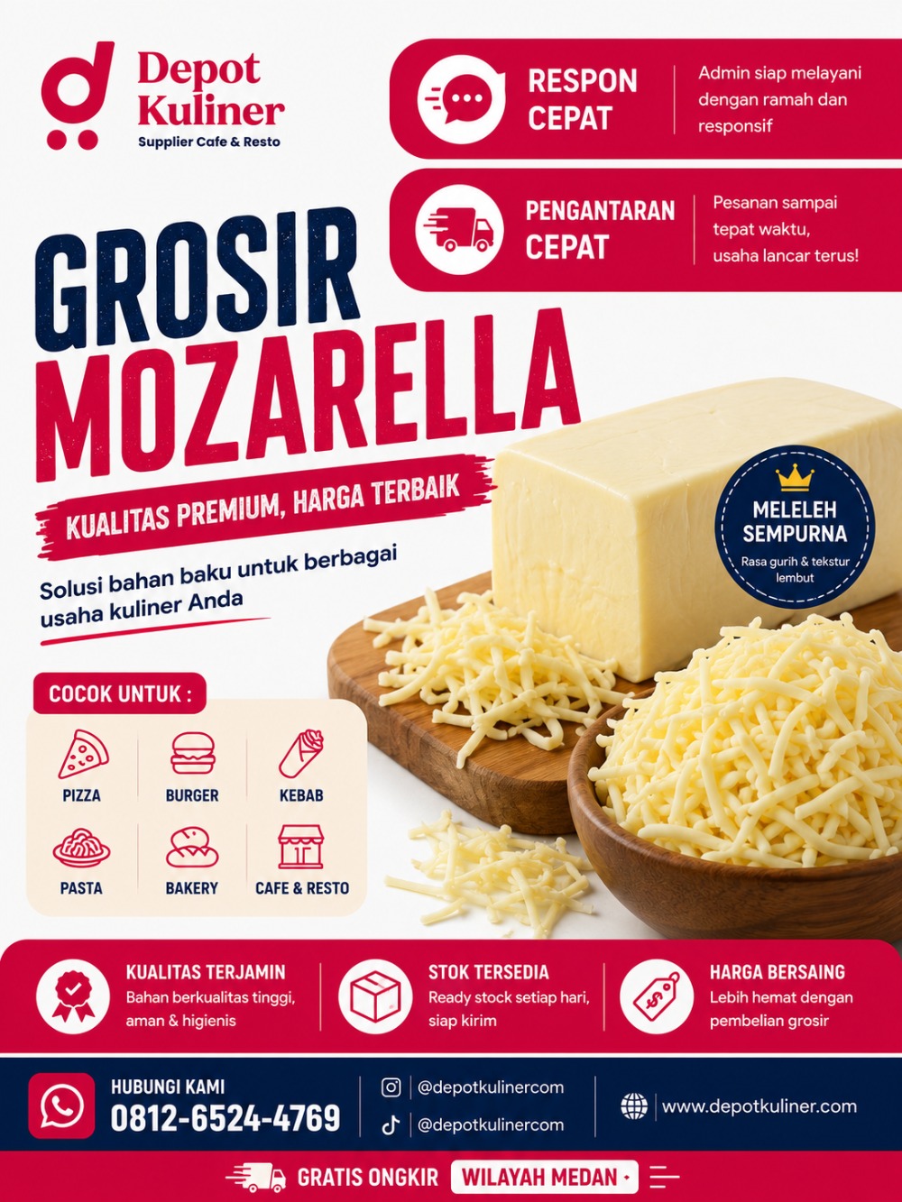 Grosir Mozzarella Medan WA: 0812-6524-4769