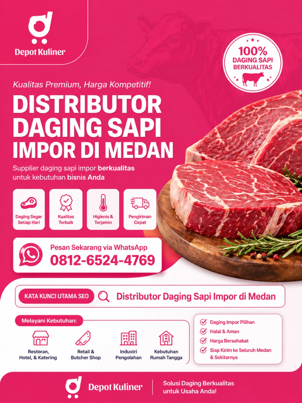 Distributor Daging Sapi Impor di Medan Promo Terbaik | Order WA 081265244769
