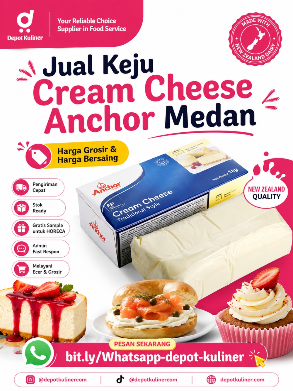 Jual Keju Cream Cheese Anchor Medan