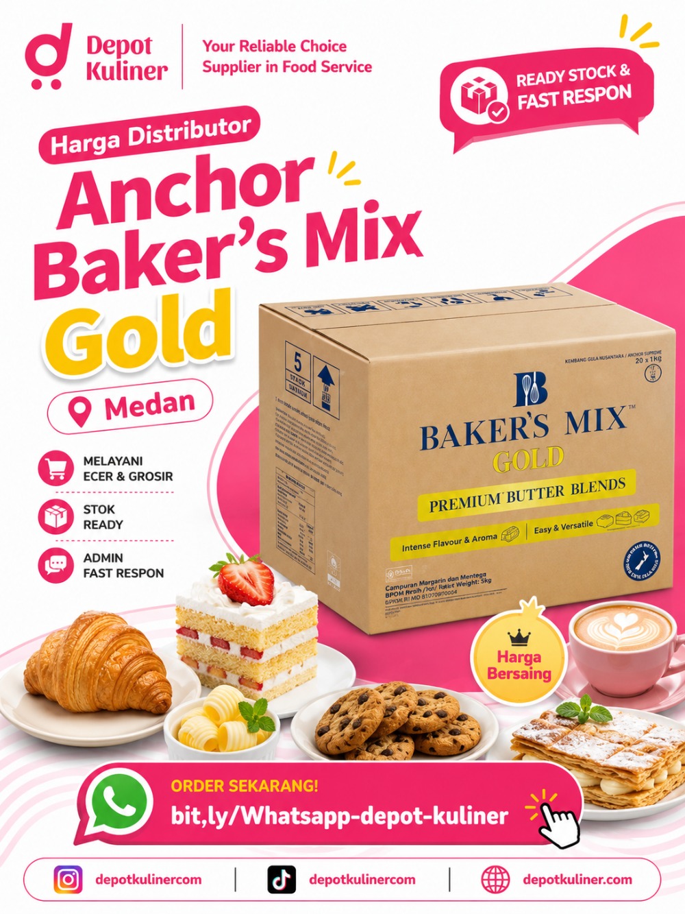 Harga Distributor Anchor Baker's Mix Gold Medan