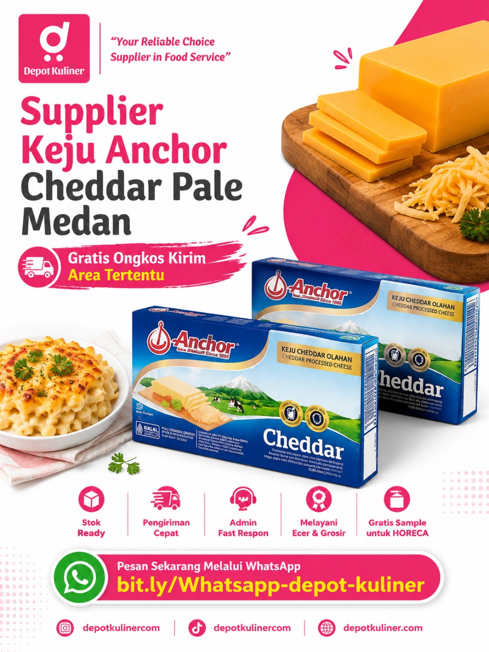Supplier Keju Anchor Cheddar Pale Medan