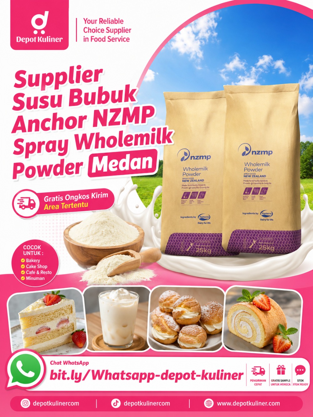 Supplier Susu Bubuk Anchor NZMP Spray Wholemilk Powder Medan