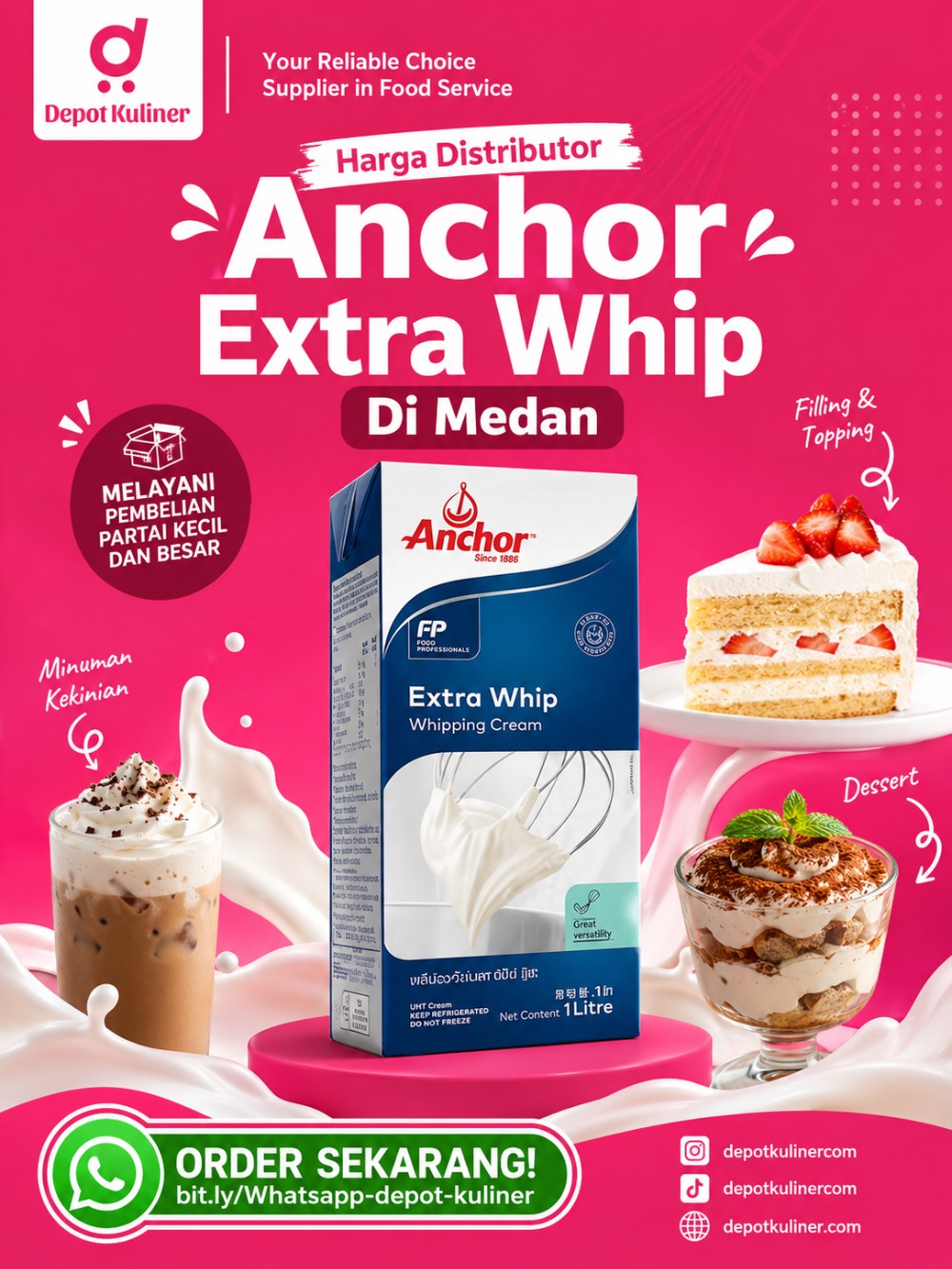 Harga Distributor Anchor Extra Whip Di Medan