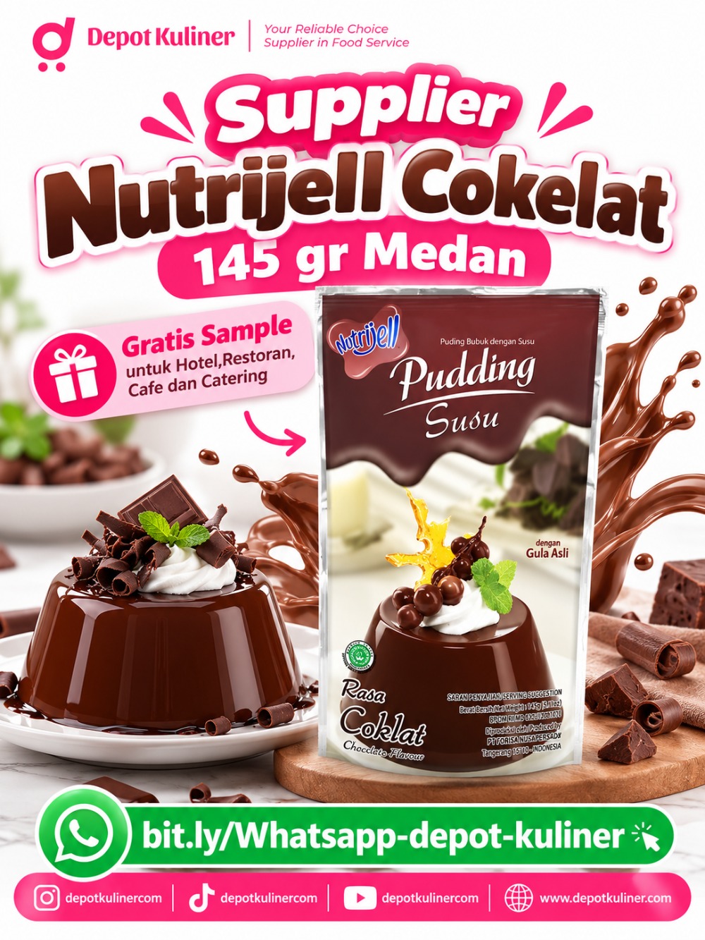 Supplier Nutrijell Cokelat 145 gr Medan