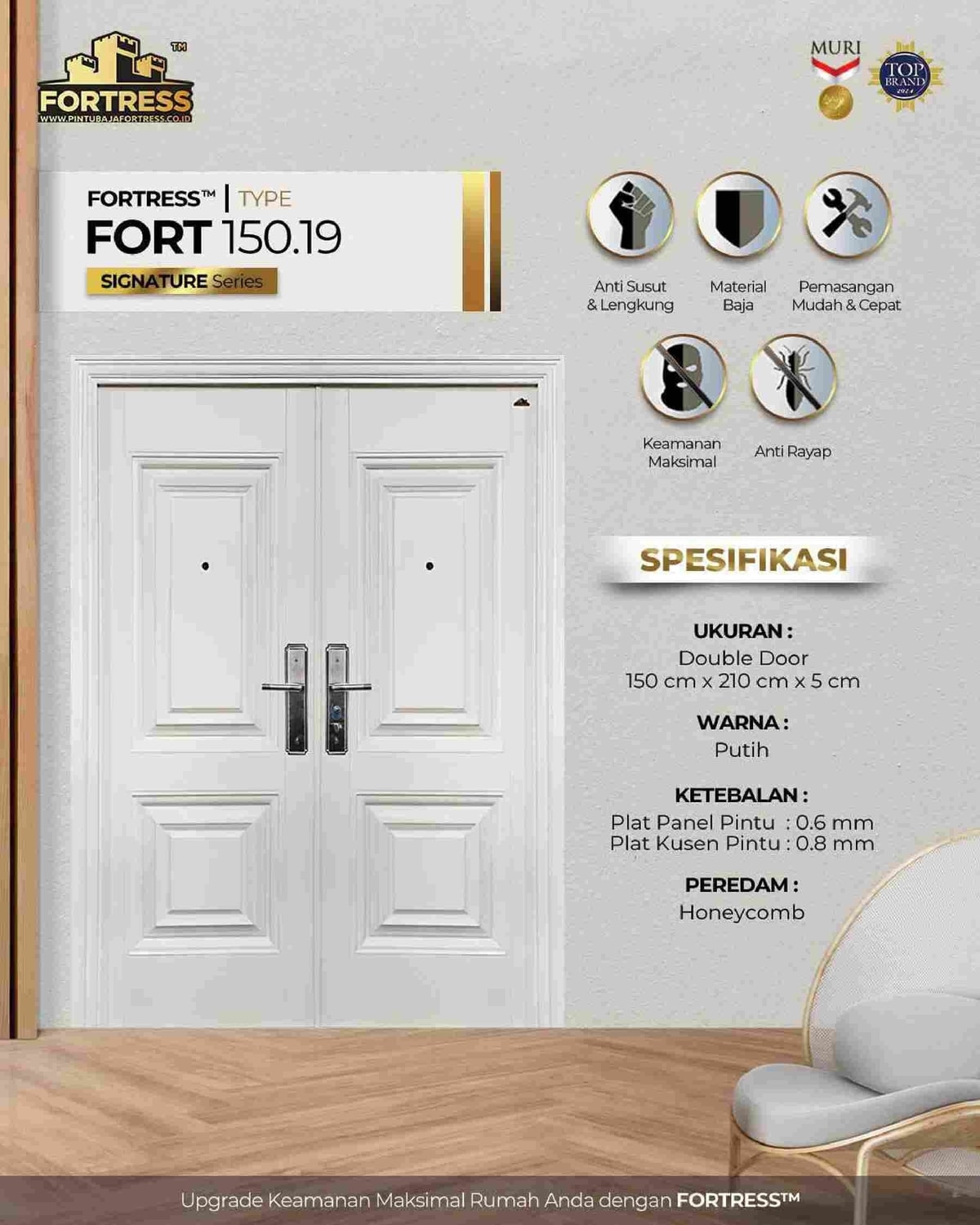 Pintu Kayu Klasik Putih Motif Jadul
