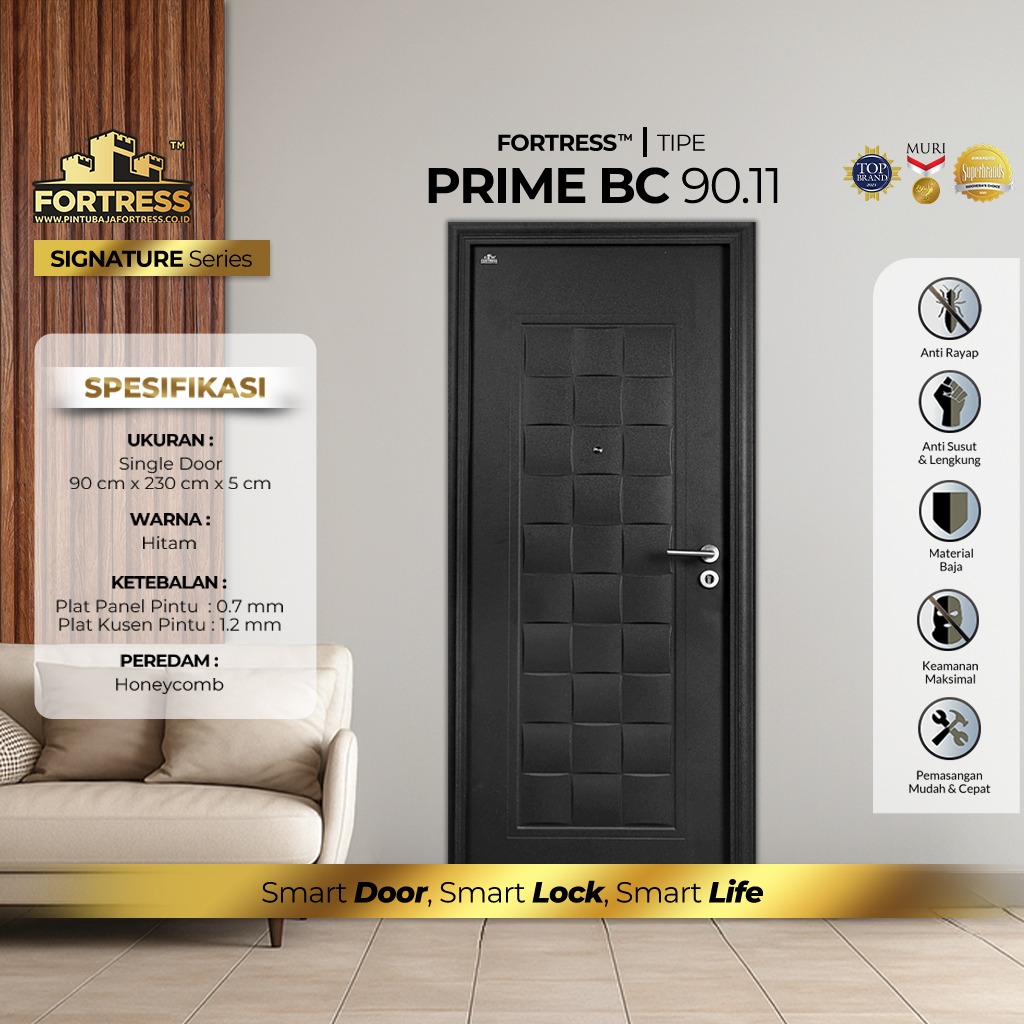 Pintu Baja Fortress Black Carbon Fort 90.11