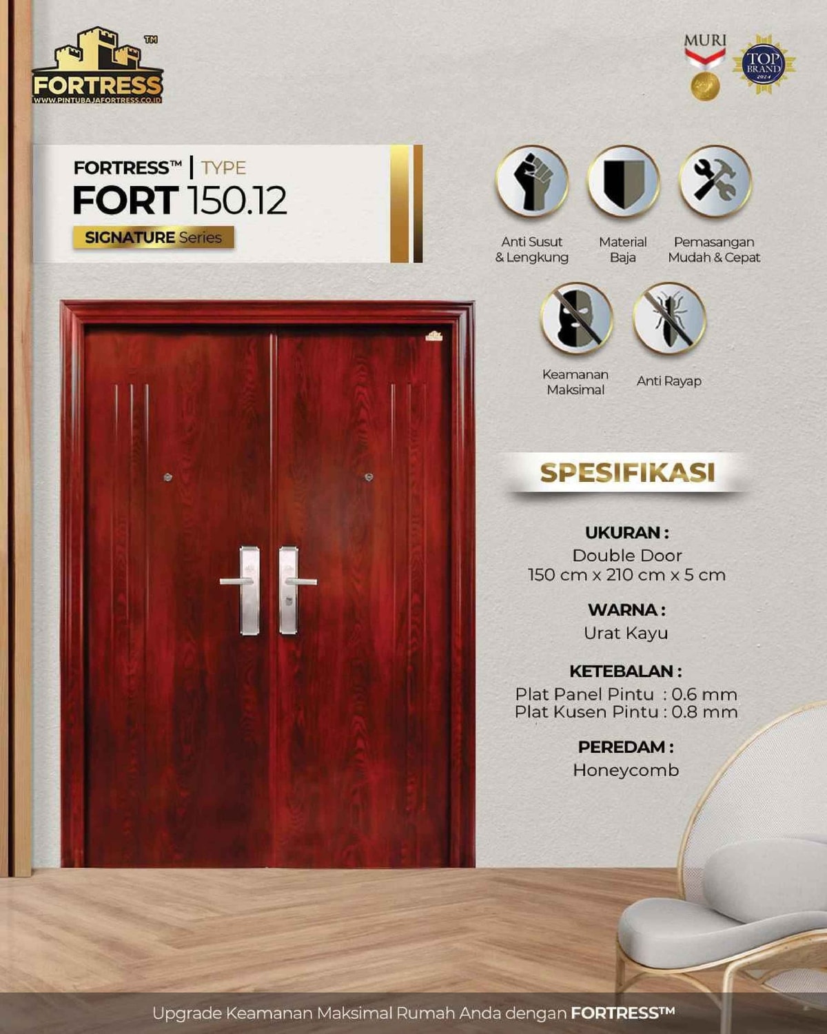Model Pintu Kayu 2 Pintu yang Estetik