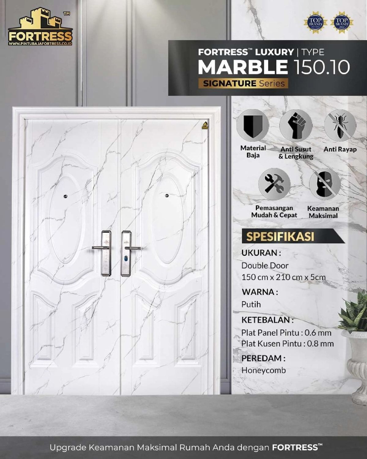 Pintu Baja Fortress Type Marble 150.10