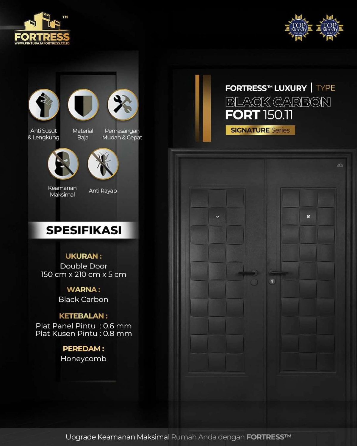 Pintu Baja Fortress Type Black Carbon Fort 150.11