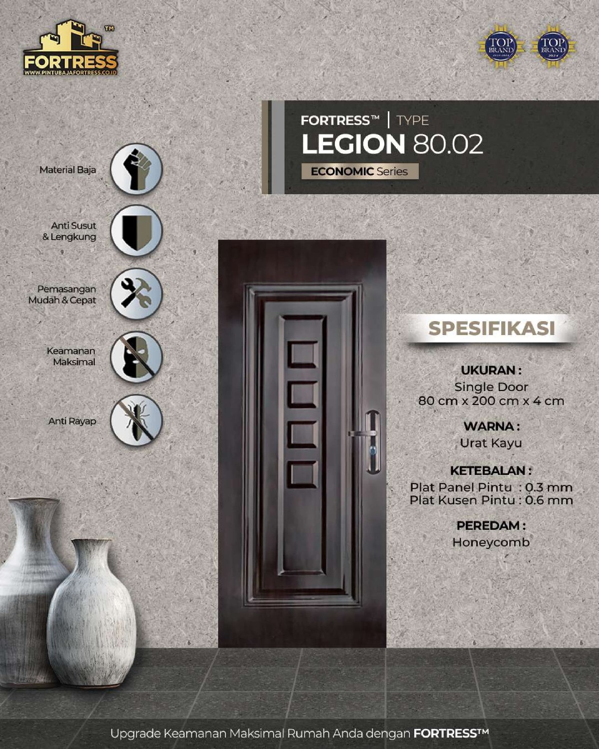 Model Pintu Warna Coklat Tua Motif Kayu
