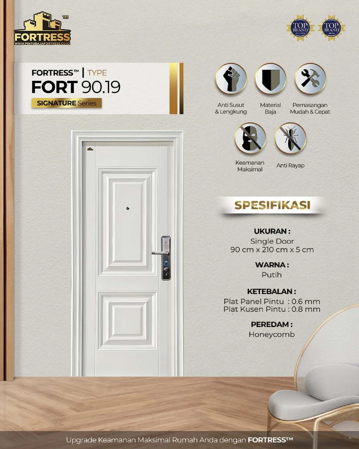 pintu baja fortress putih fort 90.19